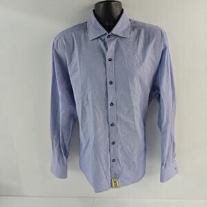 Robert Graham Modern Americana dress shirt blue 2XL button down 6362‎